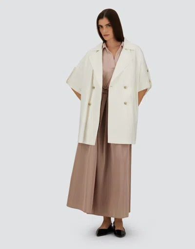 Herno Double Breasted Coat In White