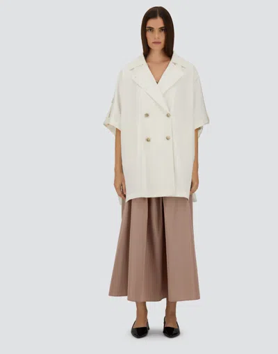 Herno Double Breasted Coat In White