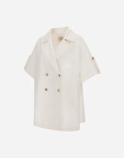Herno Double Breasted Coat In White