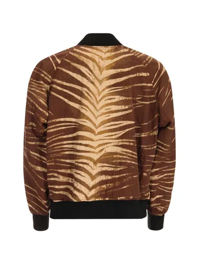 Just Cavalli Patterned Zip-up Jacket In Brown