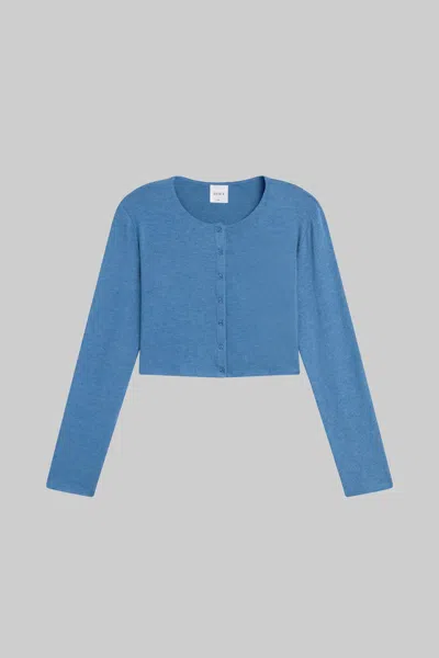 Leset Lauren Crop Cardigan Ii In Blue