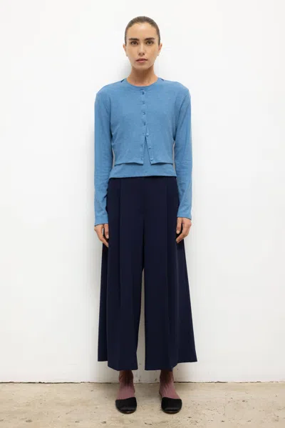 Leset Lauren Crop Cardigan Ii In Blue