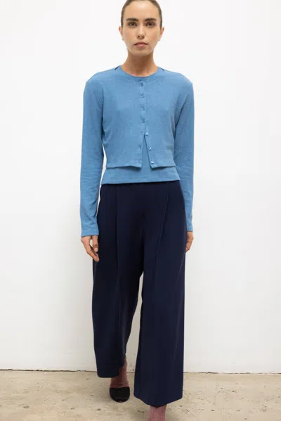 Leset Lauren Crop Cardigan Ii In Blue
