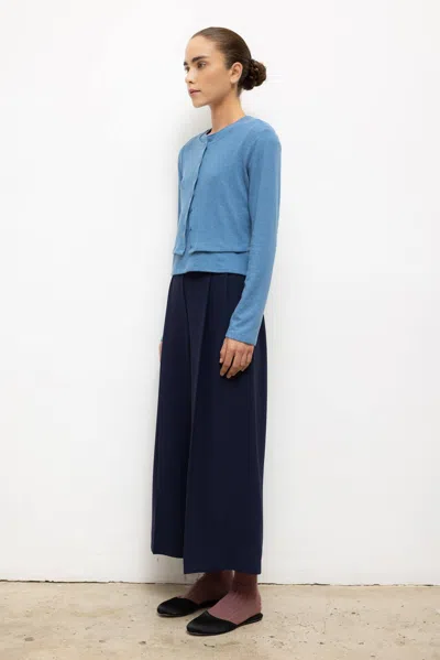 Leset Lauren Crop Cardigan Ii In Blue