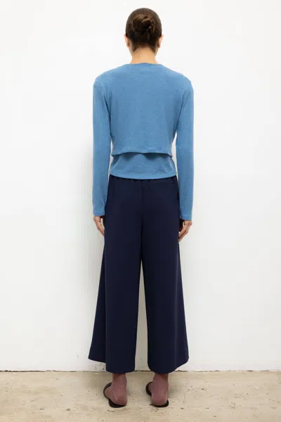 Leset Lauren Crop Cardigan Ii In Blue