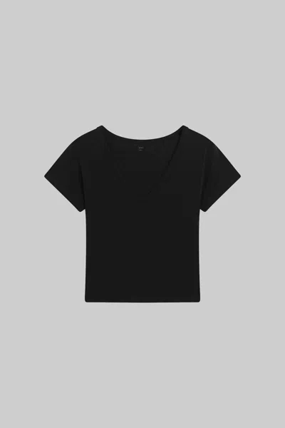 Leset Margo V Neck Tee In Black
