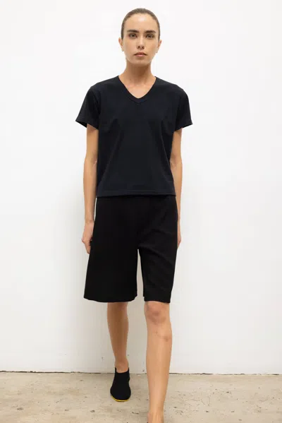 Leset Margo V Neck Tee In Black