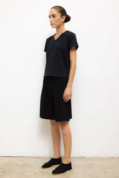 Leset Margo V Neck Tee In Black