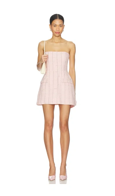 Amanda Uprichard Metallic Windowpane Plaid Cocktail Romper In Pink