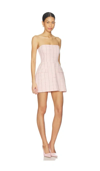 Amanda Uprichard Metallic Windowpane Plaid Cocktail Romper In Pink