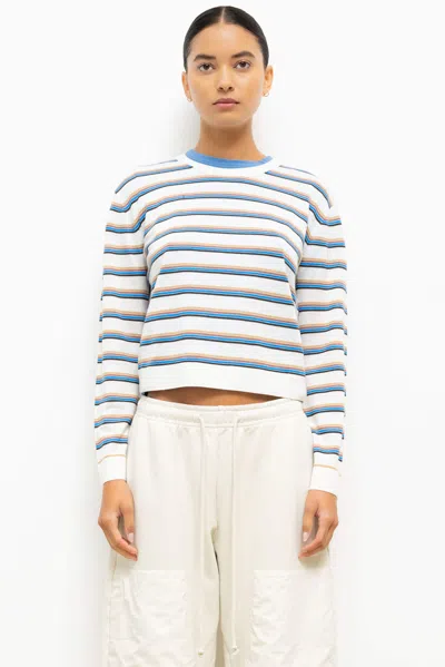 Leset James Stripe Merino Wool Crewneck Sweater In Multi