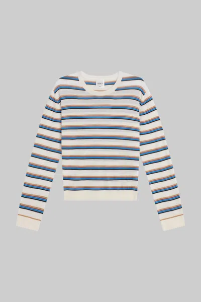 Leset James Stripe Merino Wool Crewneck Sweater In Multi