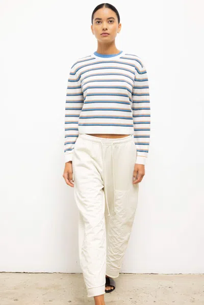 Leset James Stripe Merino Wool Crewneck Sweater In Multi