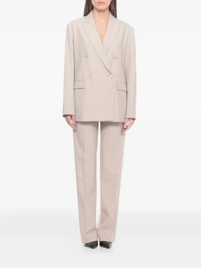 Antonelli Double-breasted Wool Jacket In Neutral