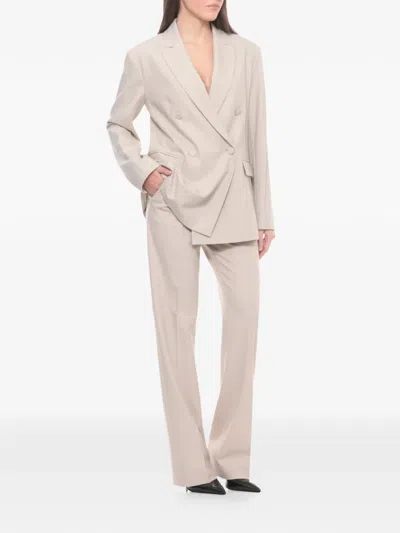 Antonelli Double-breasted Wool Jacket In Neutral