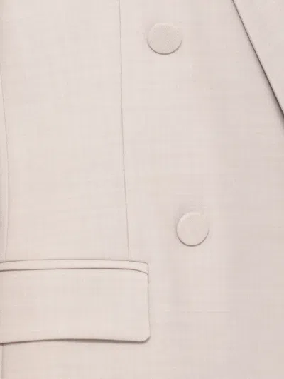 Antonelli Double-breasted Wool Jacket In Neutral