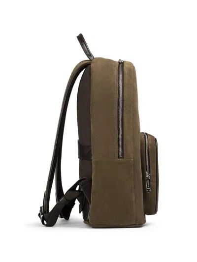 Doucal's Suede Backpack In Green
