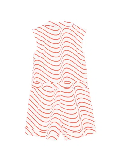 Msgm Striped-print Playsuit In Multi