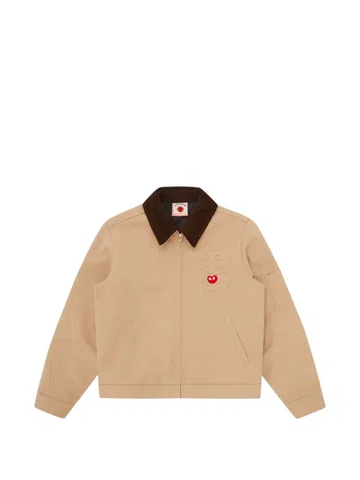 APPLIQUED CORDUROY-COLLAR JACKET