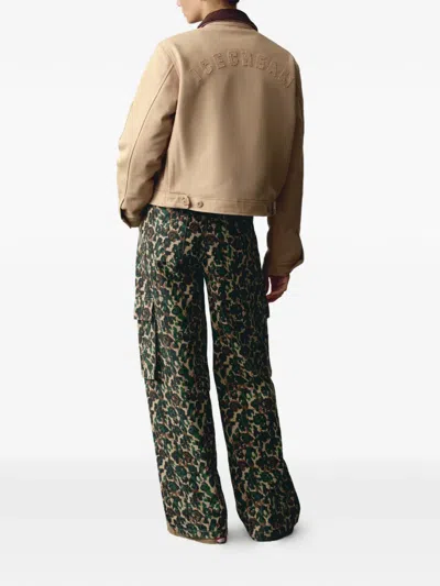 APPLIQUED CORDUROY-COLLAR JACKET