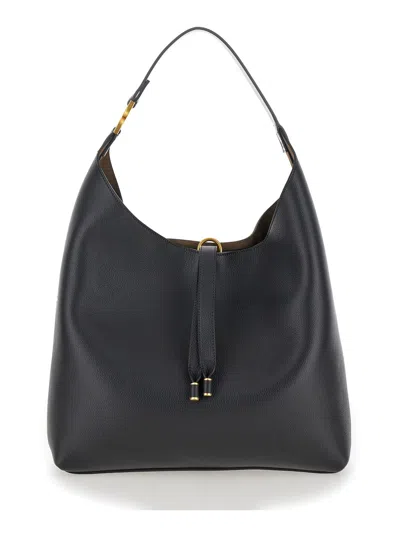 Chloé Marcie Black Shopper In Grainy Leather Woman In Black