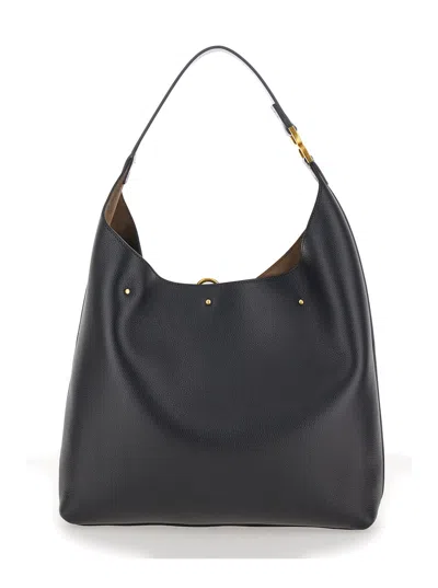 Chloé Marcie Black Shopper In Grainy Leather Woman In Black