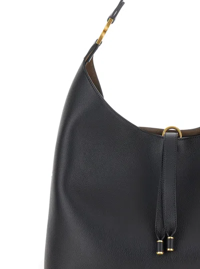 Chloé Marcie Black Shopper In Grainy Leather Woman In Black