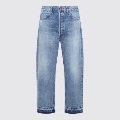 Celine Vivienne Glass Denim Jeans In Blue