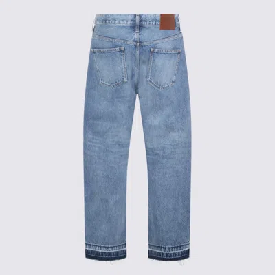 Celine Vivienne Glass Denim Jeans In Blue