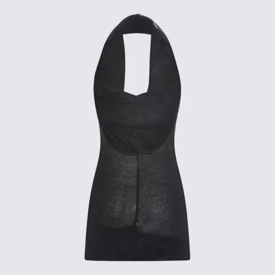 Rick Owens Cowl-neck Halter Top In Black