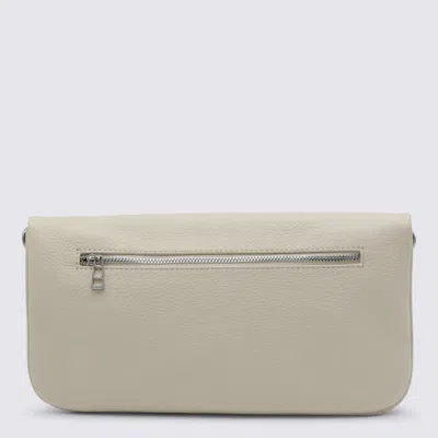 Zadig & Voltaire White Rock Grained Leather Shoulder Bag In Neutral