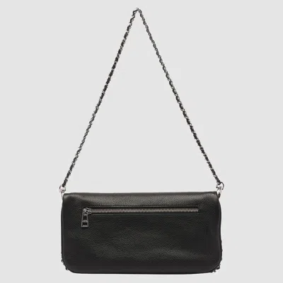 Zadig & Voltaire Black Leather Rock Shoulder Bag In Black