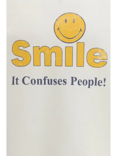 Dsquared2 Men White Crew Neck Sweater With Print On The Front In Cotton Man In White