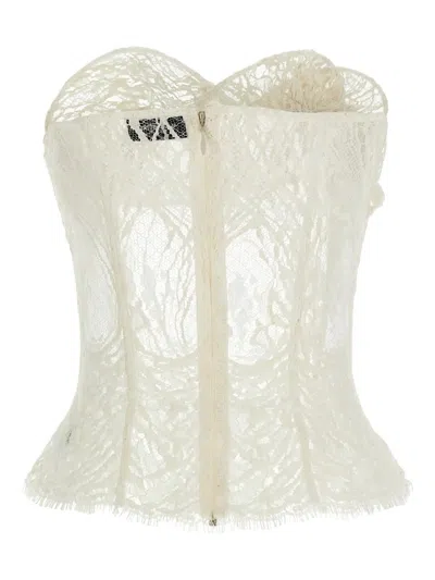 Magda Butrym Cotton-blend Lace Top In White