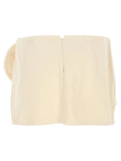Magda Butrym Cream Denim Mini Skirt In Neutral