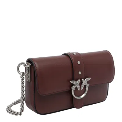 Pinko Love One Leather Cross Body Bag In Brown