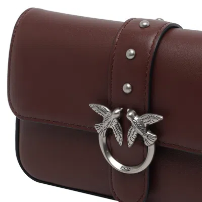Pinko Love One Leather Cross Body Bag In Brown