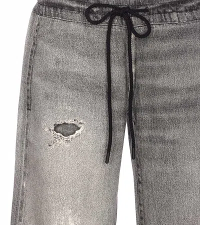 Diesel D-ainty Distressed Elasticated-waist Jeans In Gray