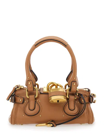 Chloé Paddington Brown Handbag With Two Top Handles And Padlock On The Front In Leather Woman In Brown