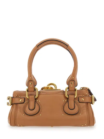 Chloé Paddington Brown Handbag With Two Top Handles And Padlock On The Front In Leather Woman In Brown