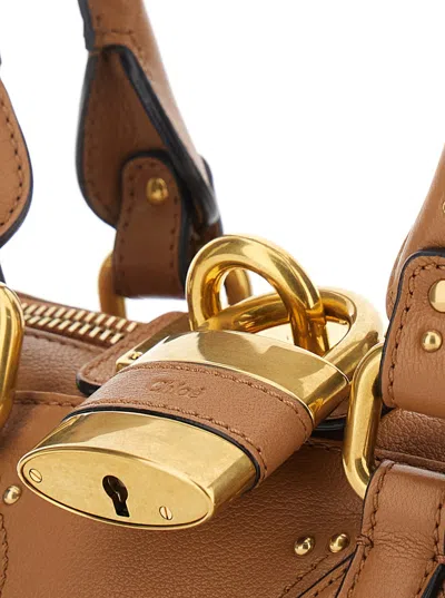 Chloé Paddington Brown Handbag With Two Top Handles And Padlock On The Front In Leather Woman In Brown