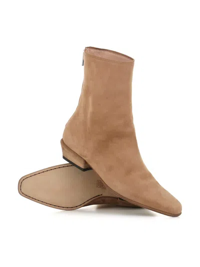 Pantanetti Zip Suede Boots In Brown