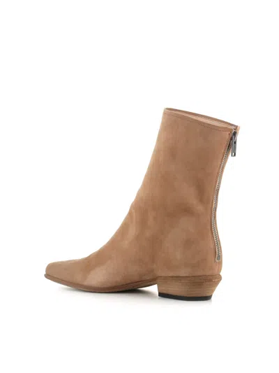 Pantanetti Zip Suede Boots In Brown