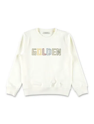 Golden Goose Fleece Logo In White