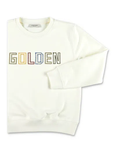 Golden Goose Fleece Logo In White