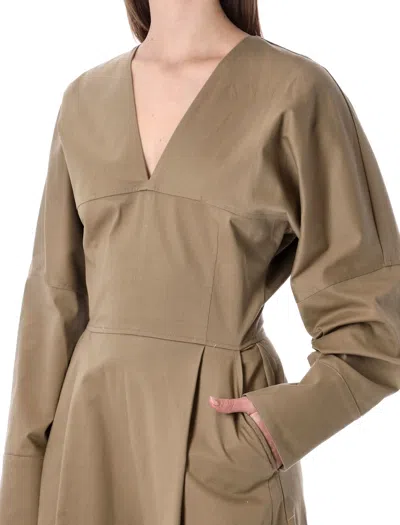 The Latest Long V-neck Jumpsuit In Brown