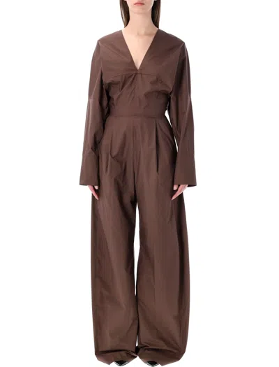 The Latest Popeline Drew Jumpsuit In Brown