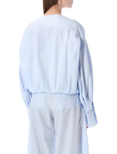 The Latest Balloon-sleeve Shirt In Blue