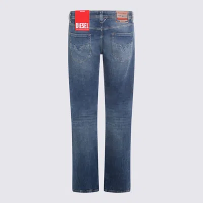 Diesel Mid Blue Cotton Denim Jeans In Blue