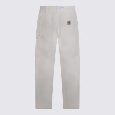 Carhartt Wip Single Knee Fleur De Sel Pants In White